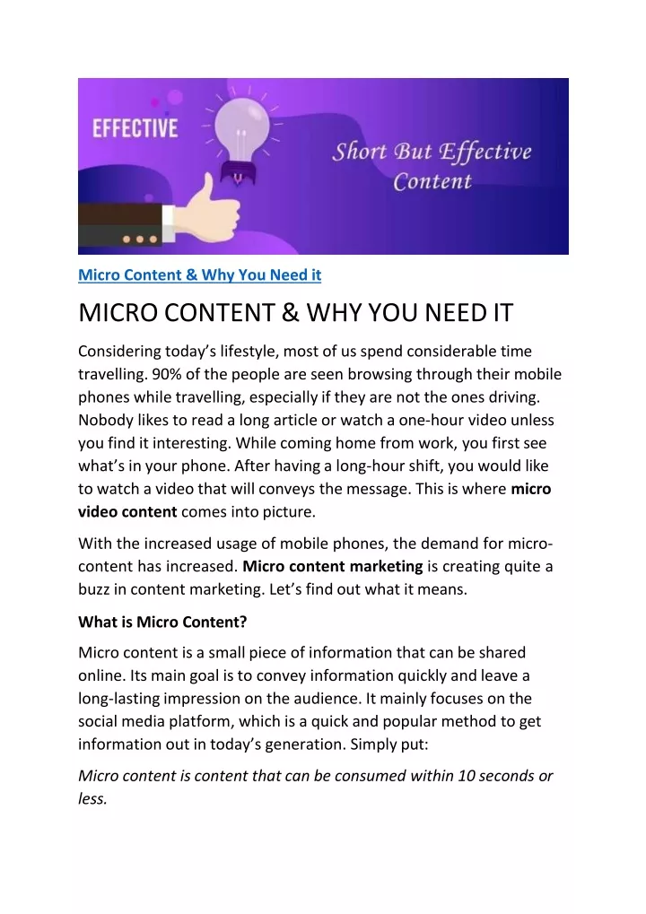 micro content why you need it