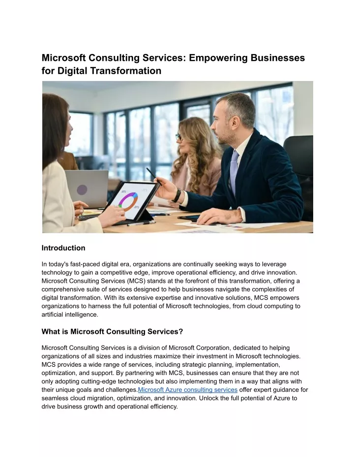 microsoft consulting services empowering