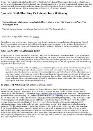 Teeth Bleaching And Lightening Therapies