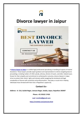 Divorce lawyer in Jaipur