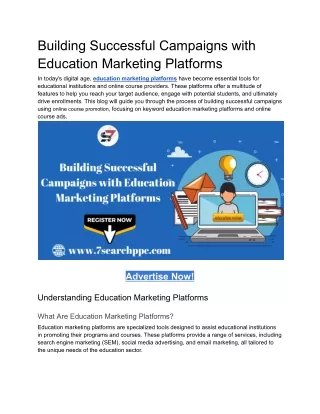 building successful campaigns with education