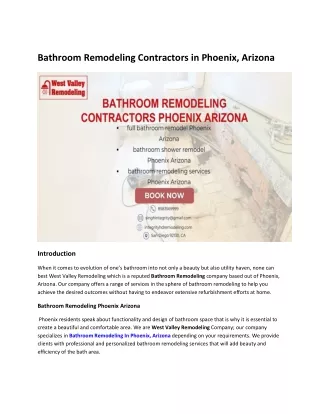 Bathroom Remodeling Contractors in Phoenix