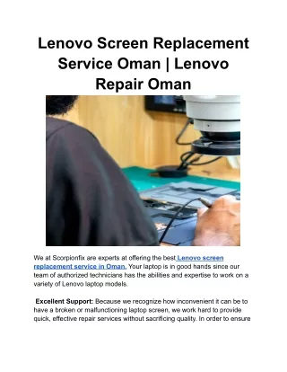 Lenovo Screen Replacement Service Oman _ Lenovo Repair Oman