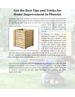 get the best tips and tricks for home improvement