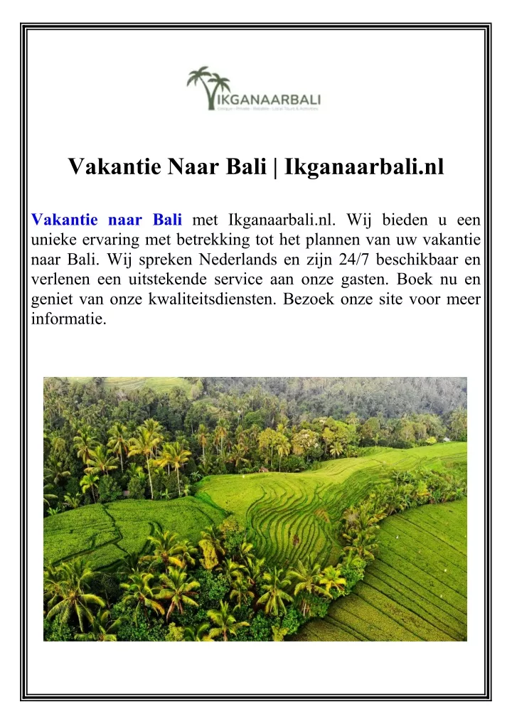 vakantie naar bali ikganaarbali nl