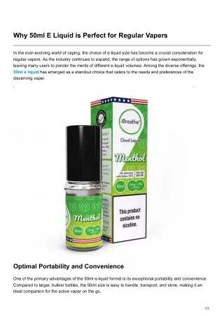 why 50ml e liquid is perfect for regular vapers