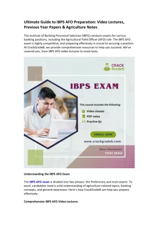 ultimate guide to ibps afo preparation video