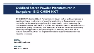 Oxidized Starch Powder Manufacturer in Bangalore - BIO CHEM NXT