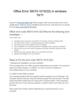 office error 30015 1015 32 in windows 10 11