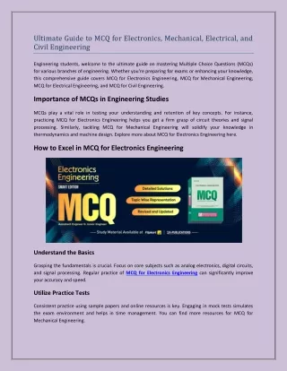 Ultimate Guide to MCQ for Electronics