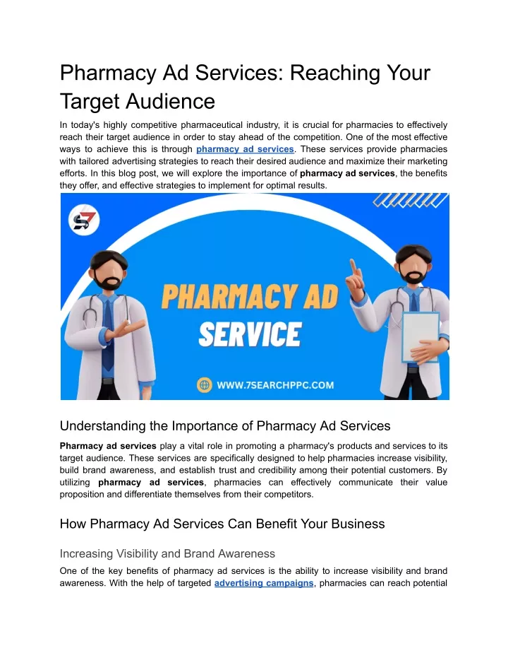 pharmacy ad services reaching your target audience