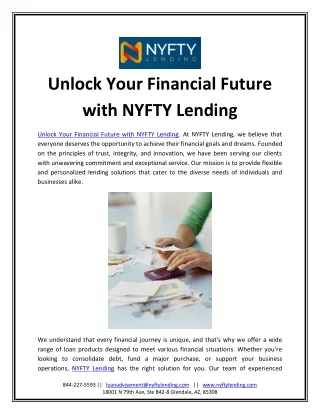 Unlock Your Financial Future with NYFTY Lending