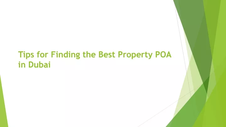 tips for finding the best property poa in dubai