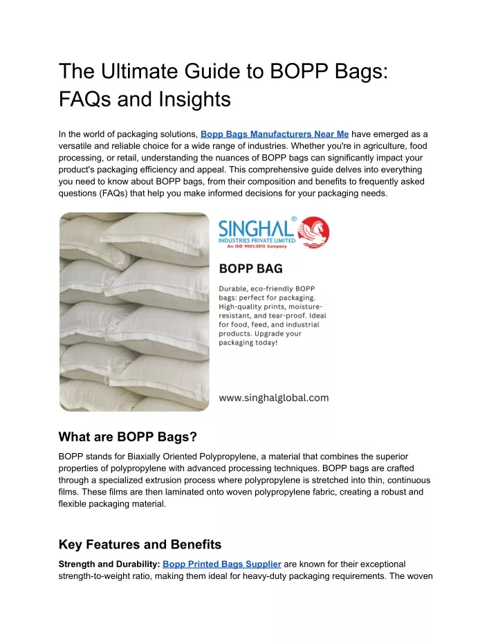 the ultimate guide to bopp bags faqs and insights