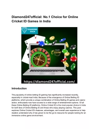 Diamond247official_ No.1 Choice for Online Cricket ID Games in India