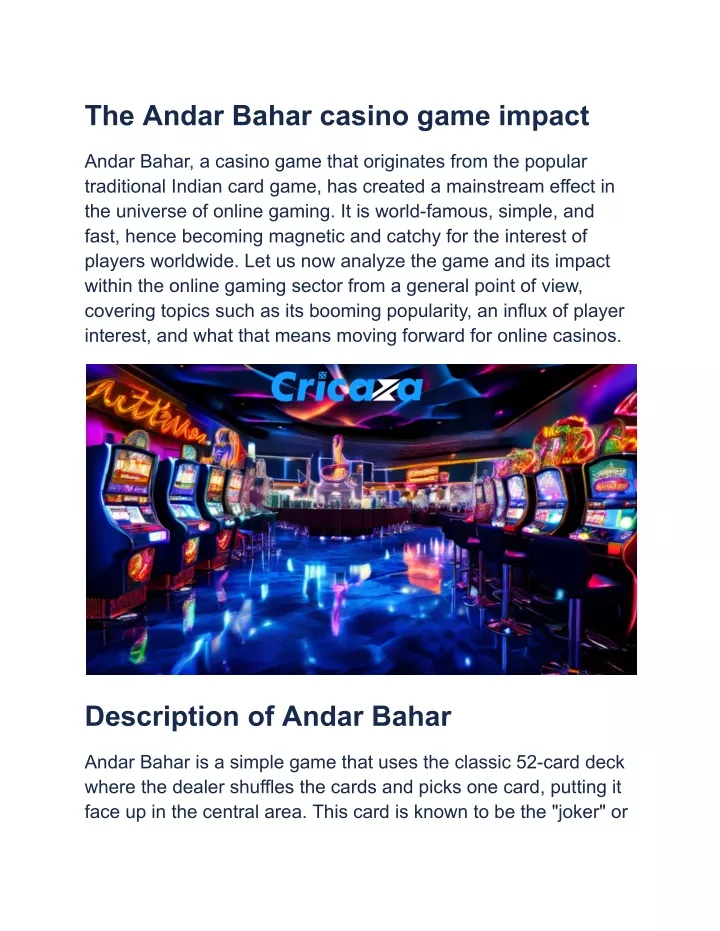 the andar bahar casino game impact