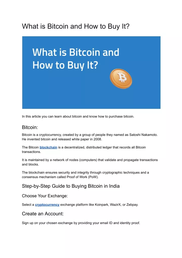 what is bitcoin and how to buy it