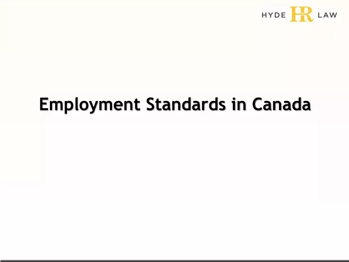 employment standards in canada