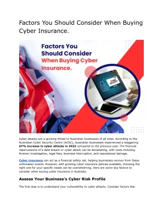 Factors You Should Consider When Buying Cyber Insurance.