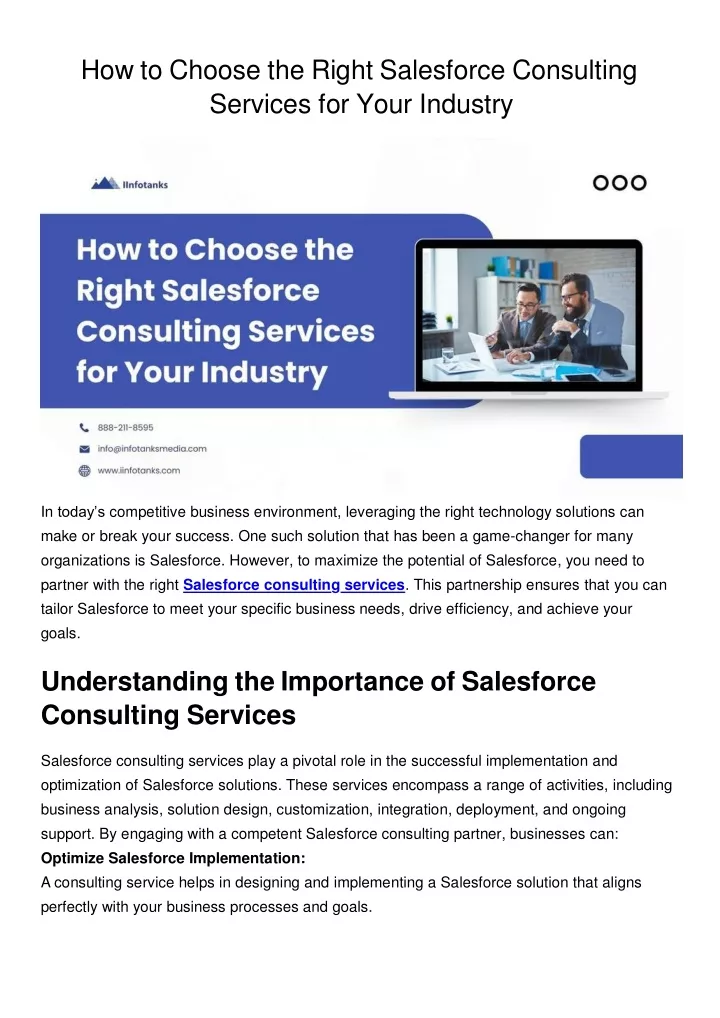 how to choose the right salesforce consulting