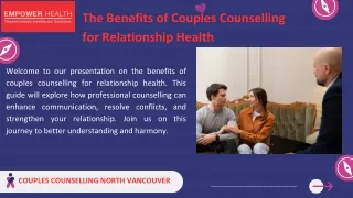 The Benefits of Couples Counselling for Relationship Health