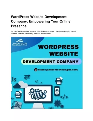 WordPress Website Development Company lucknow