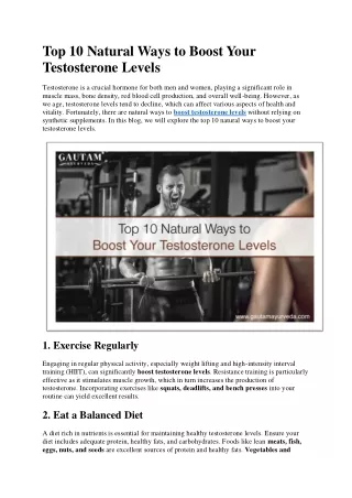 Top 10 Natural Ways to Boost Your Testosterone Levels