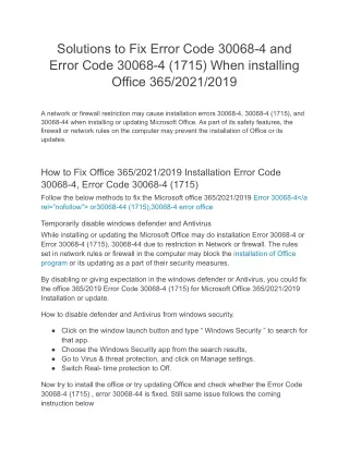 solutions to fix error code 30068 4 and error