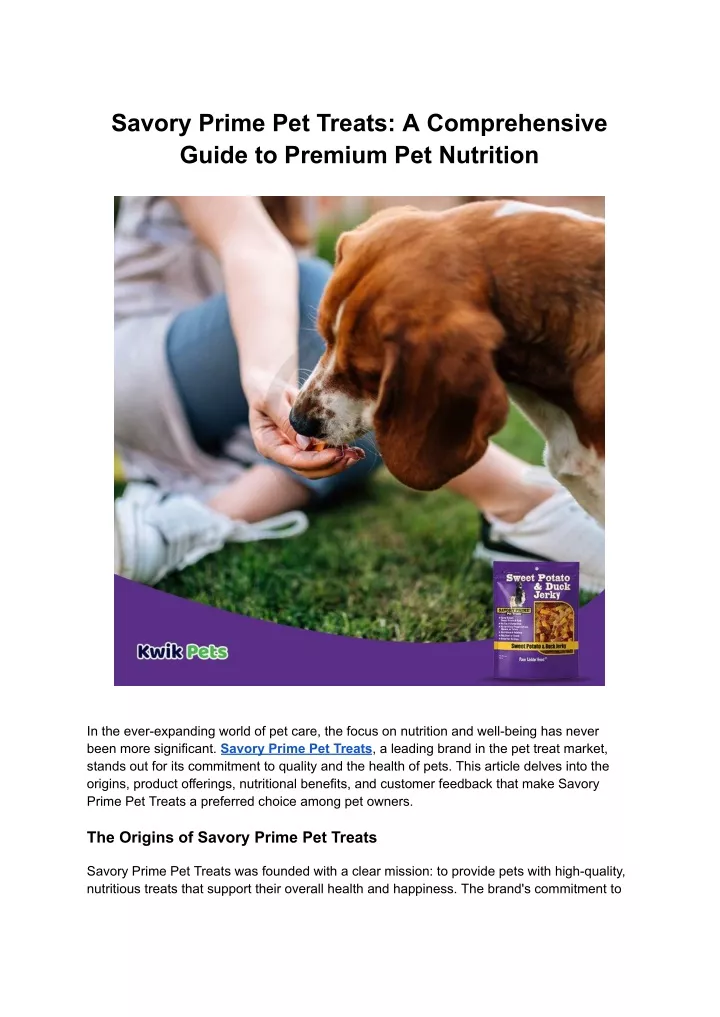 PPT - Savory Prime Pet Treats A Comprehensive Guide to Premium Pet ...