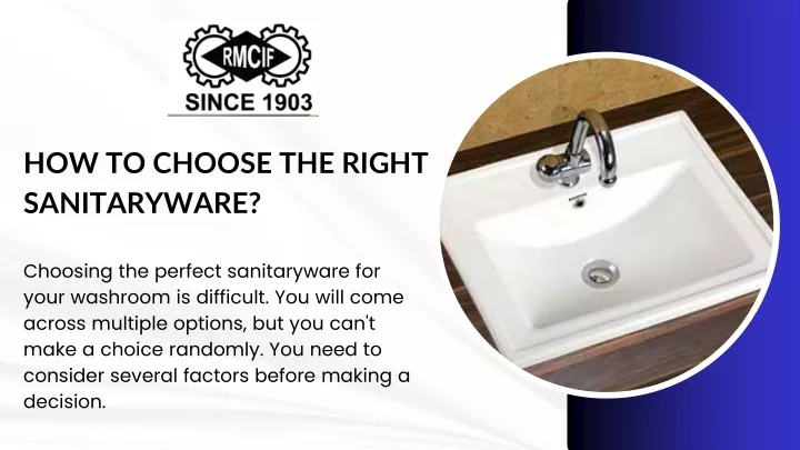 how to choose the right sanitaryware