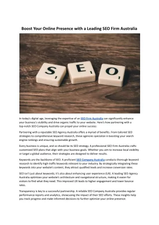 Boost Your Online Presence with a Leading SEO Firm Australia.docx