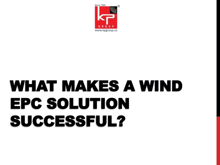 what makes a wind epc solution successful