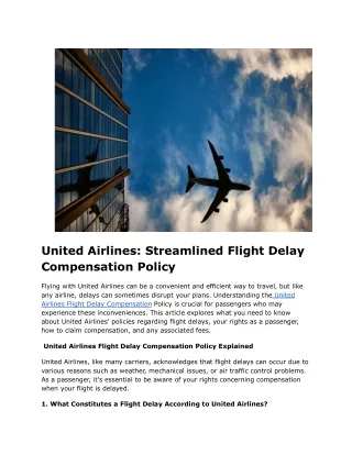 United Airlines: Streamlined Flight Delay Compensation Policy