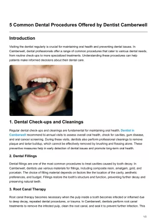 kewdentistry02.blogspot.com-5 Common Dental Procedures Offered by Dentist Camberwell