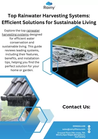 Top Rainwater Harvesting Systems Efficient Solutions for Sustainable Living