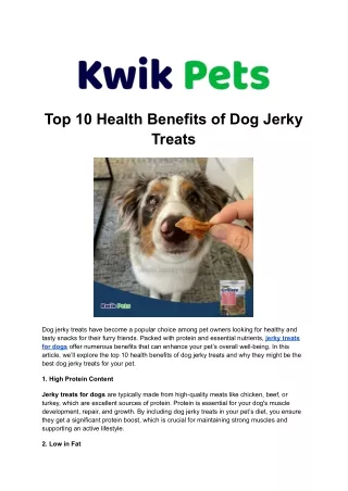 top 10 health benefits of dog jerky treats