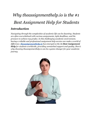 why theassignmenthelp io is the 1