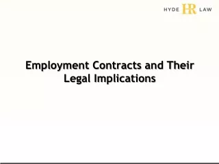 Employment Contracts and Their Legal Implications