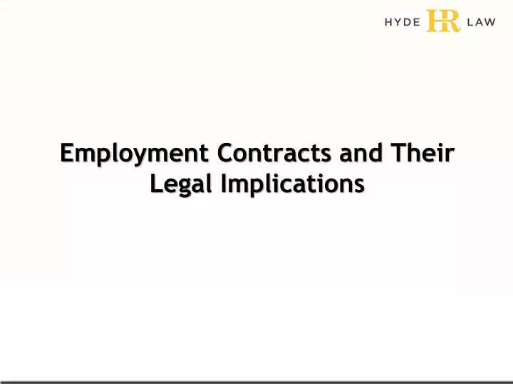 employment contracts and their legal implications