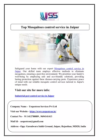 Top Mosquitoes control service in Jaipur