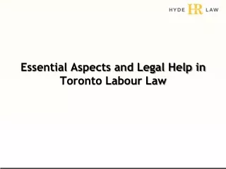 Essential Aspects and Legal Help in Toronto Labour Law