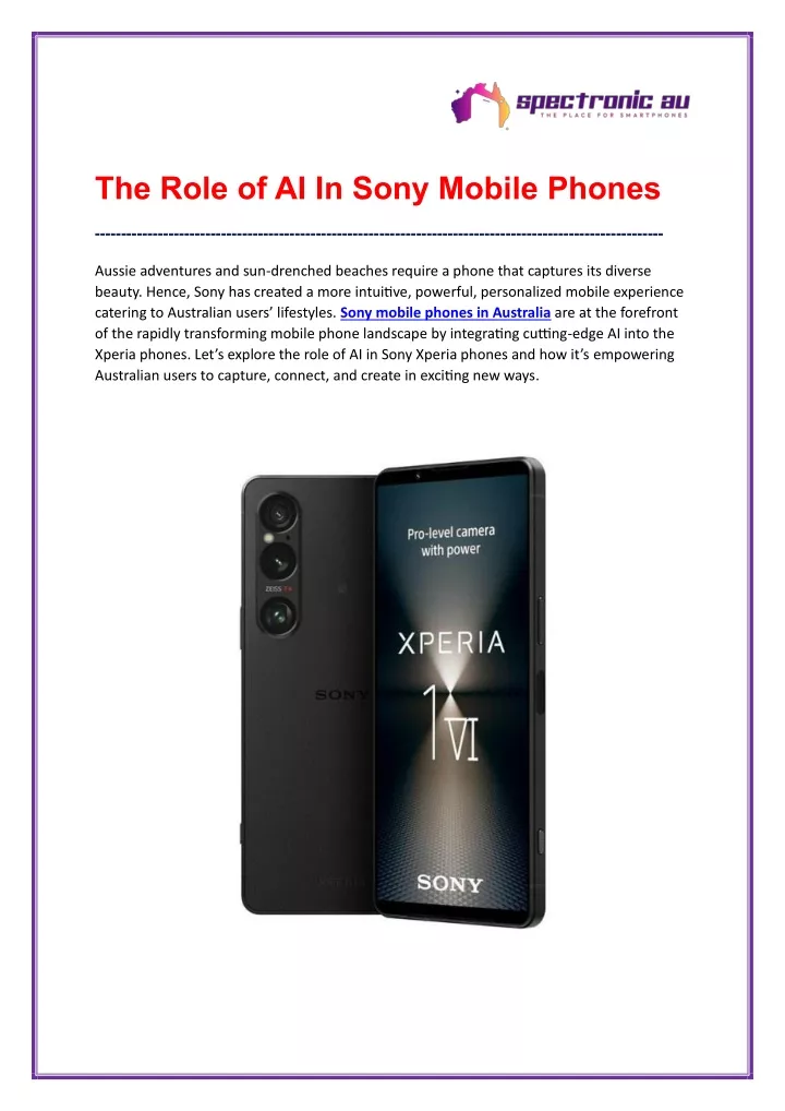 the role of ai in sony mobile phones