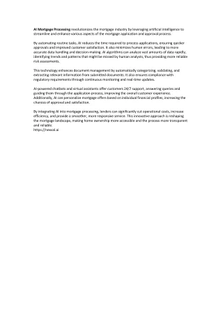 AI Mortgage Processing revolutionizes the mortgage