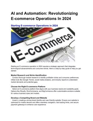AI and Automation Revolutionizing E-commerce Operations In 2024