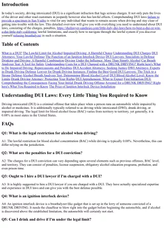 Recognizing DUI Laws: Every Little Thing You Required to Know