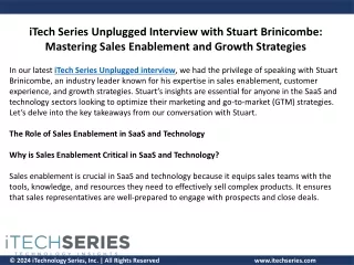 itech series unplugged interview with stuart