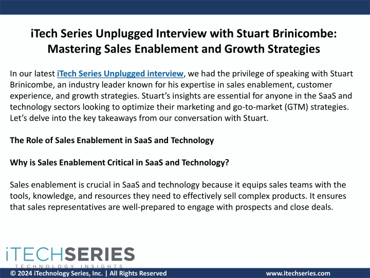 itech series unplugged interview with stuart