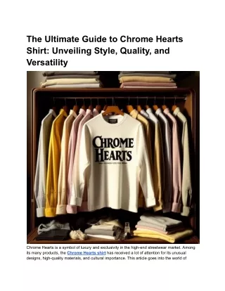 The Ultimate Guide to Chrome Hearts Shirt_ Unveiling Style, Quality, and Versatility