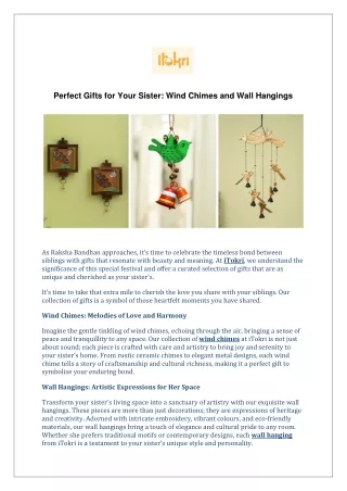 Perfect Gifts for Your Sister: Wind Chimes and Wall Hangings