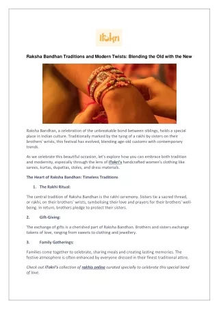 Raksha Bandhan Traditions and Modern Twists: Blending the Old with the New